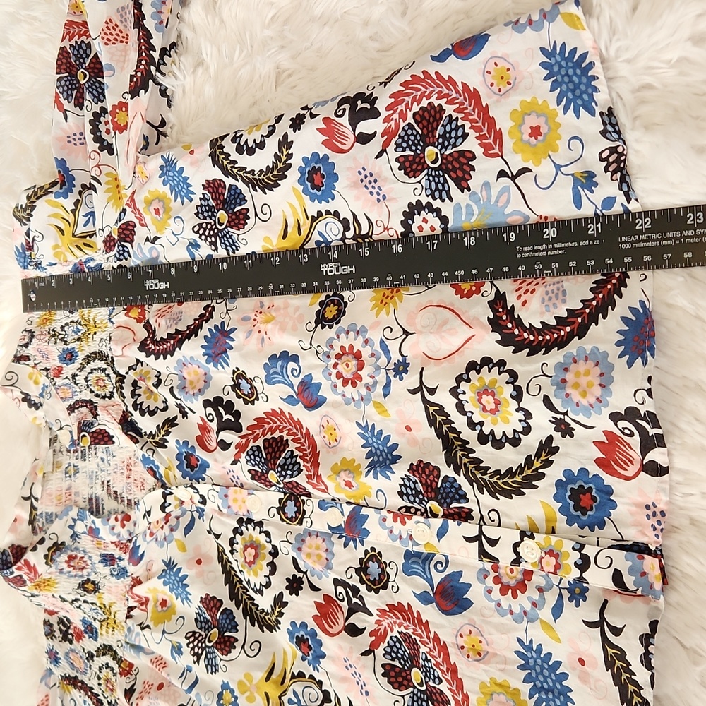 Boden Ruched Long Balloon Sleeve Blouse Womens Size 6 - Picture 5 of 11